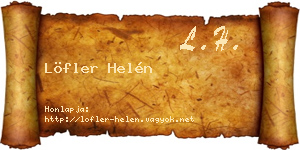 Löfler Helén névjegykártya